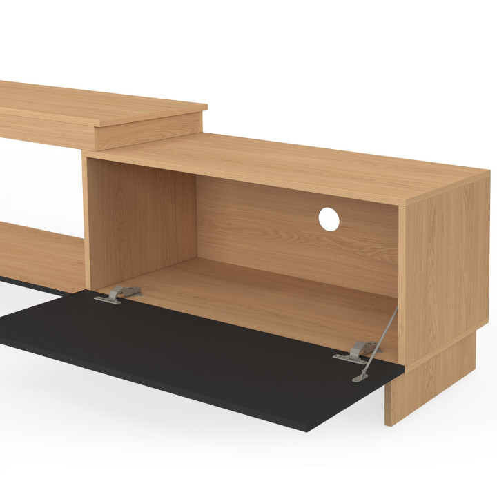 Mobile TV allungabile 140-240 cm 2 ante, legno e nero