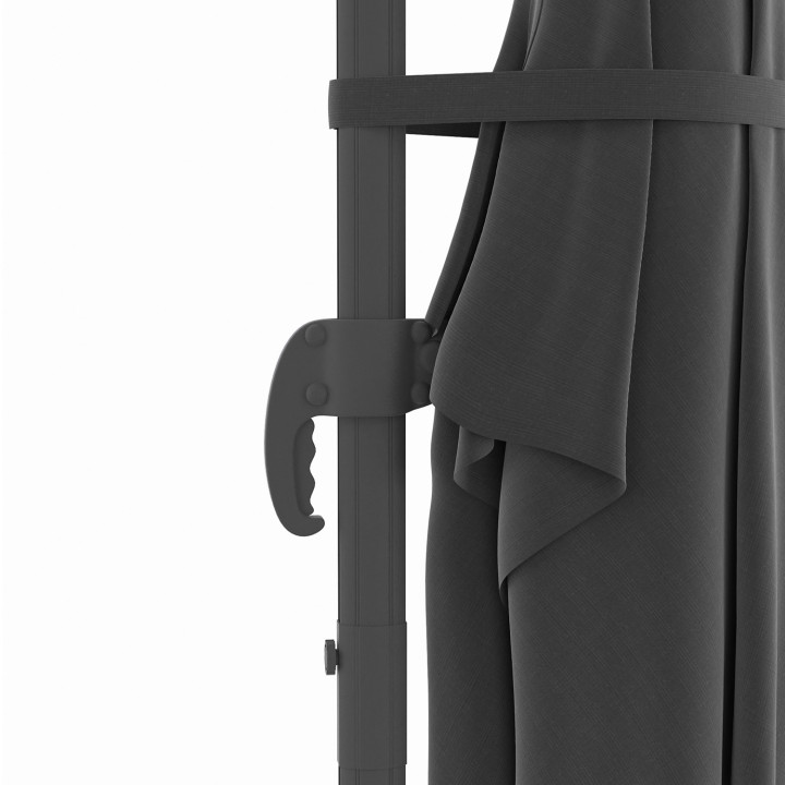 Ombrellone basculante Offset 360 LED 3x4 M grigio con 4 pannelli e copertura - CALVI | IdMarket