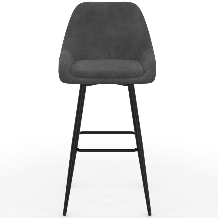 Set di 4 sgabelli da bar THALYA in velluto misto grigio scuro, terracotta x2, beige con mezzi braccioli