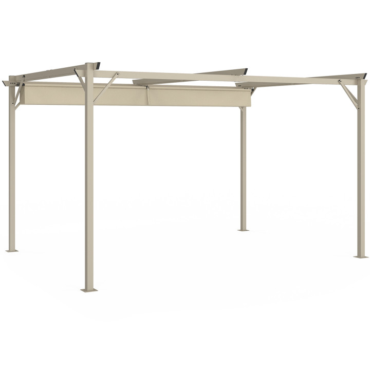 Pergola in alluminio retrattile beige 3x4m | ID Market