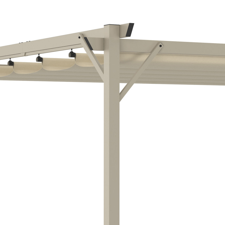 Pergola in alluminio retrattile beige 3x4m | ID Market