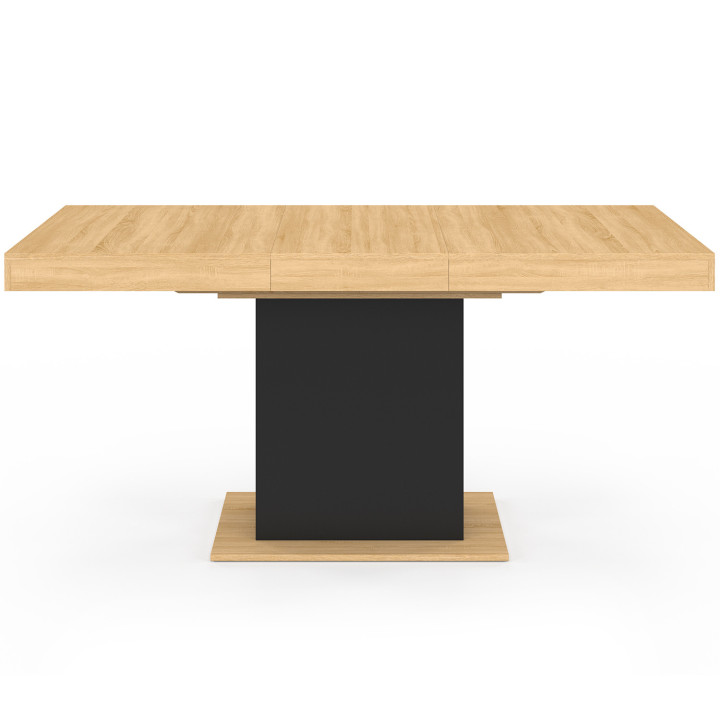 Tavolo da pranzo rettangolare allungabile 4-6 persone, legno e nero 120-160 cm - EDEN | IdMarket