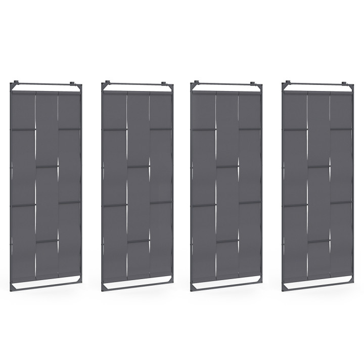 Pergola a lamelle grigio carbone con tetto retrattile e 4 sezioni modulari 3x4M | ID Market