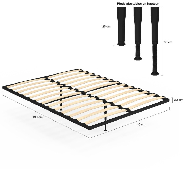 Rete a doghe fisse in metallo 140 x 190 cm | IdMarket