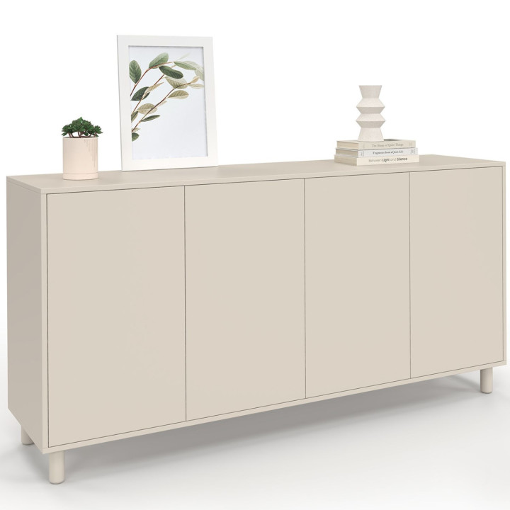 Credenza da 160 cm con 4 ante in legno beige - BERTILLE | IdMarket