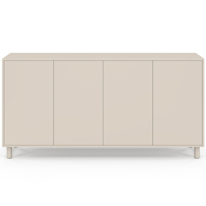 Credenza da 160 cm con 4 ante in legno beige - BERTILLE | IdMarket