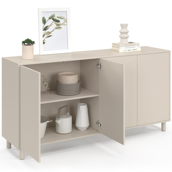 Credenza da 160 cm con 4 ante in legno beige - BERTILLE | IdMarket