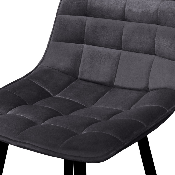 Sgabelli da bar in velluto grigio con gambe in metallo x4 - MADY | ID Market