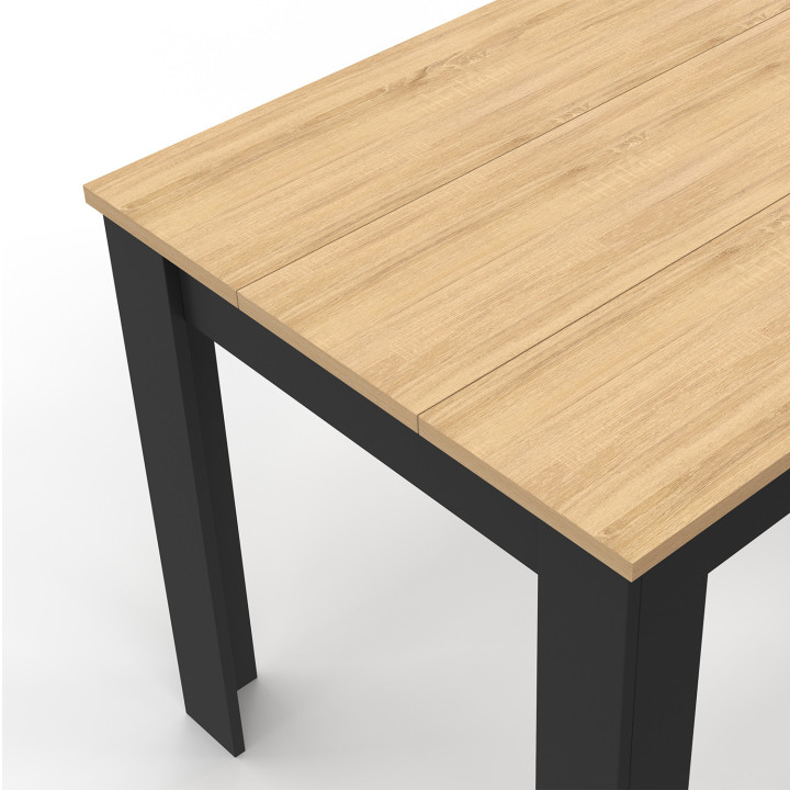 Tavolo da pranzo nero e legno per 4 persone 110 cm - ROZY | ID Market