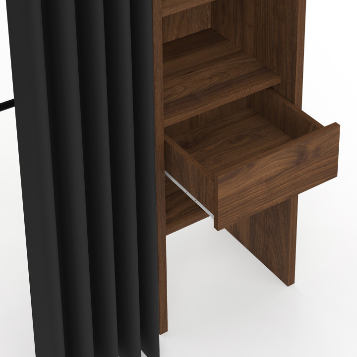 Armadio doppio espandibile 120/180 x 50 x 180 cm in noce con ripiani + armadio doppio - MERYL | IdMarket