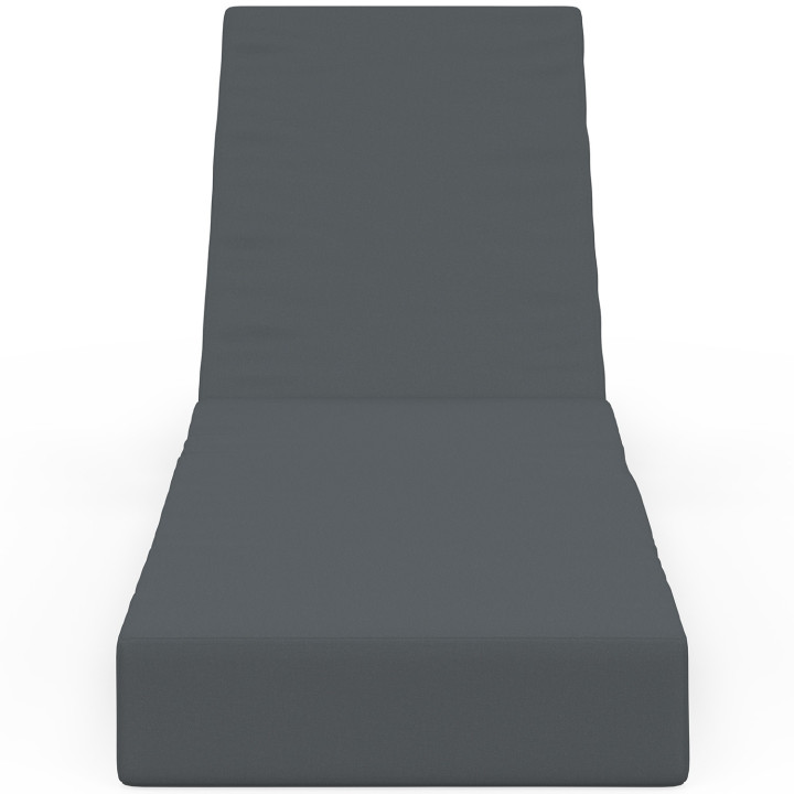 Lettino da piscina, comodo lettino con schienale in metallo reclinabile in 4 posizioni e materasso grigio | IdMarket