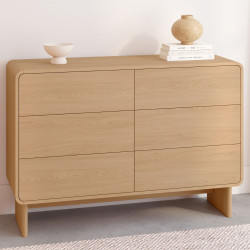 Cassettone a 6 cassetti, 110 cm, design faggio arrotondato - CAPUCINE | IdMarket