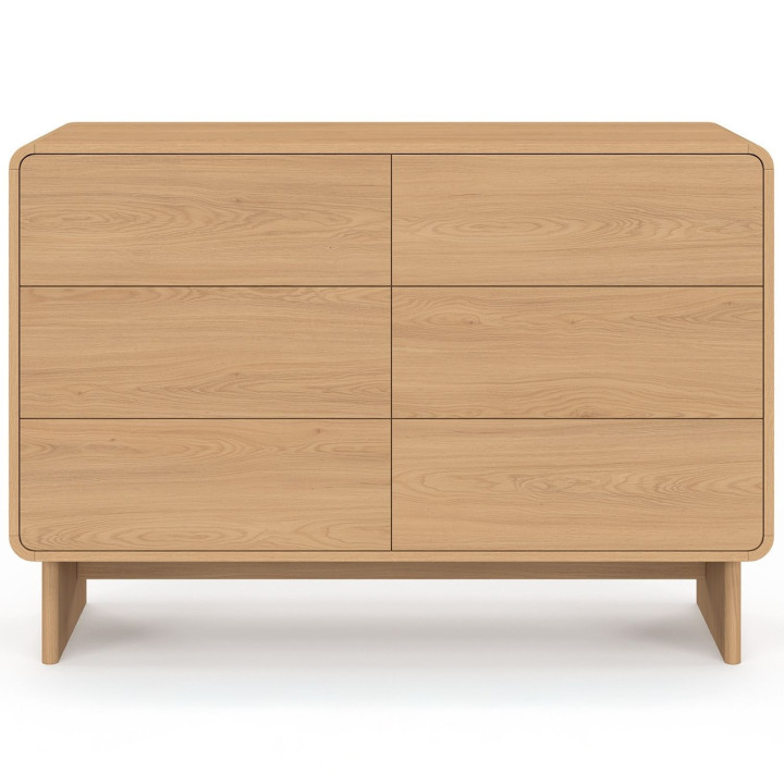 Cassettone a 6 cassetti, 110 cm, design faggio arrotondato - CAPUCINE | IdMarket