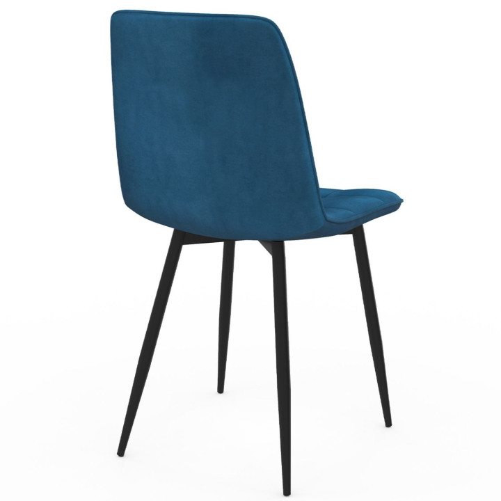 Set di 8 sedie in velluto misto blu x3, rosa x3, giallo ocra x2 - MILA | IdMarket