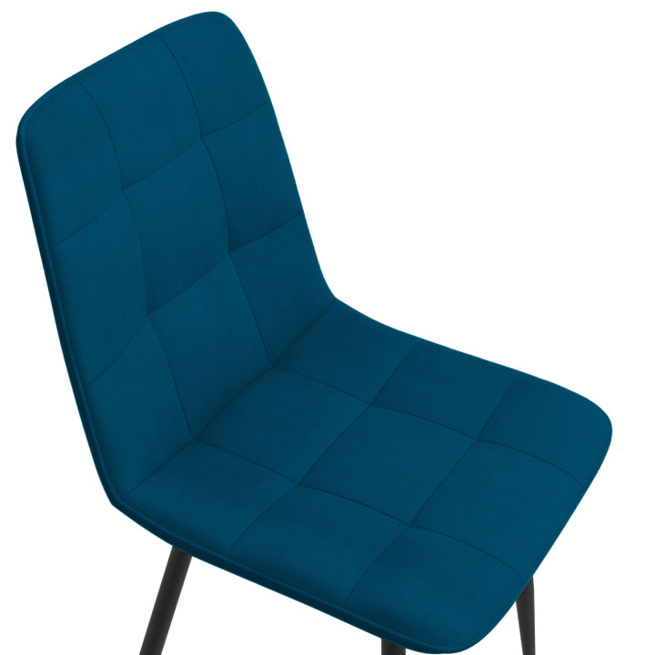 Set di 8 sedie in velluto misto blu x3, rosa x3, giallo ocra x2 - MILA | IdMarket