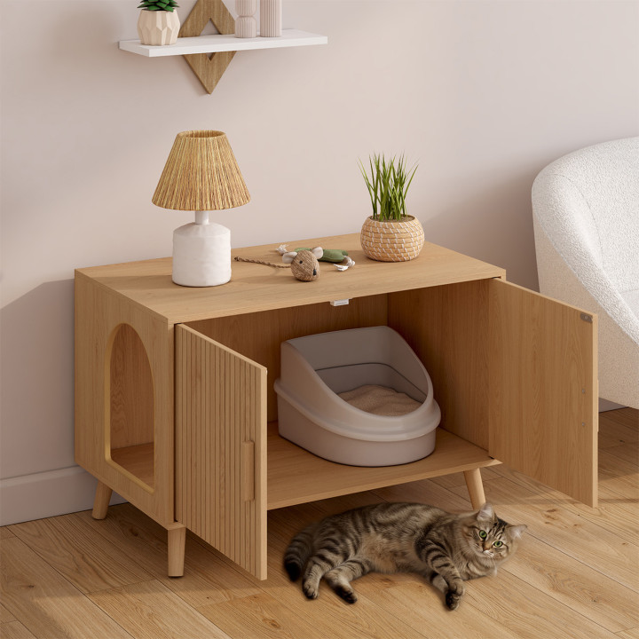 Copriwater per gatti con doppia porta - JULIETTE | IdMarket