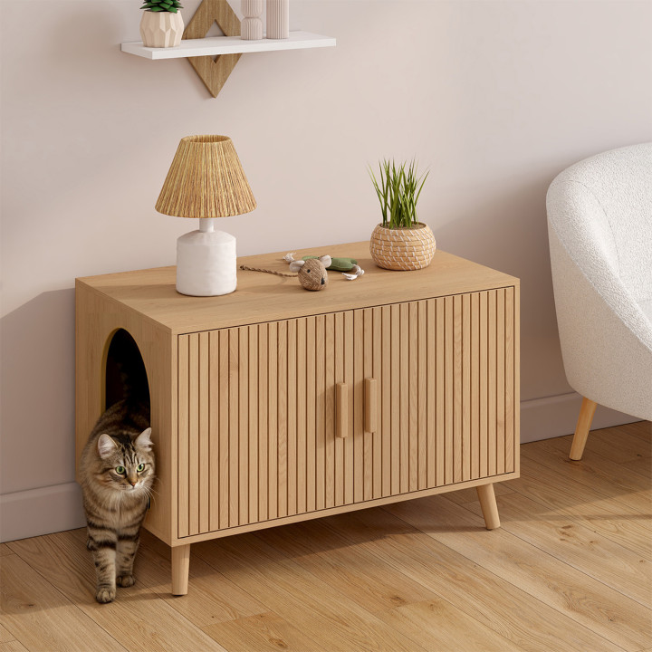Copriwater per gatti con doppia porta - JULIETTE | IdMarket