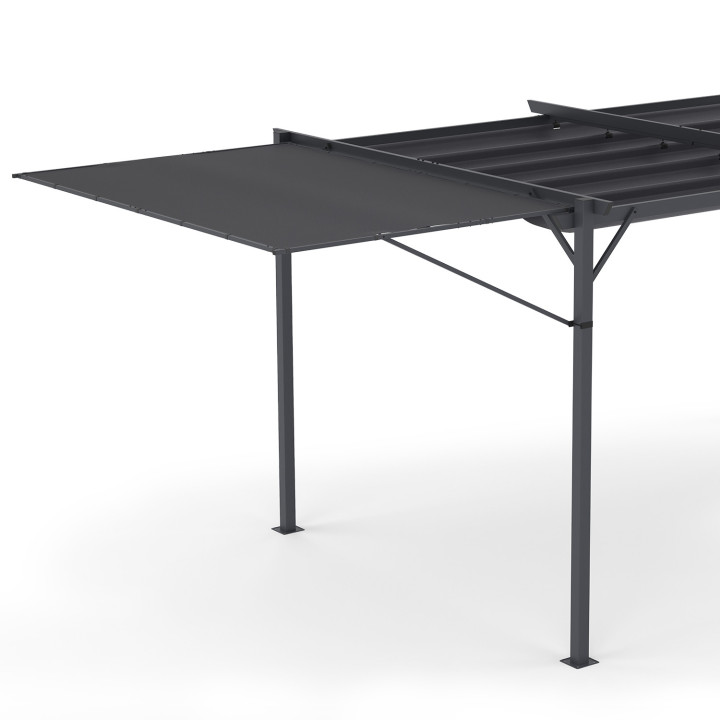 Tenda inclinabile e regolabile 250 x 150 cm per pergola retrattile grigio antracite | IdMarket