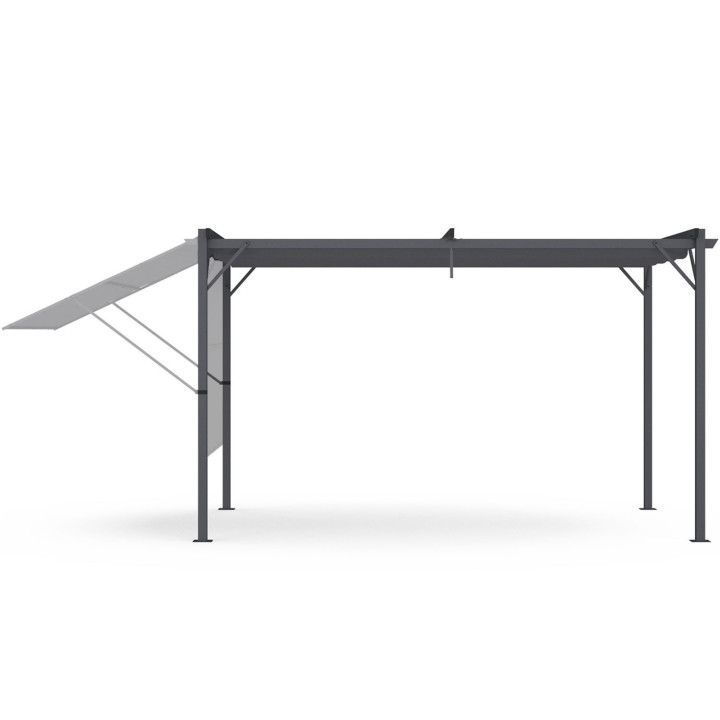 Tenda inclinabile e regolabile 250 x 150 cm per pergola retrattile grigio antracite | IdMarket