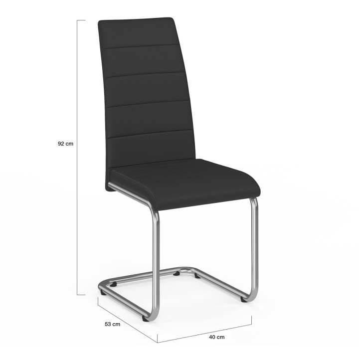 Set di 4 sedie da pranzo nere economiche - MIA | ID Market