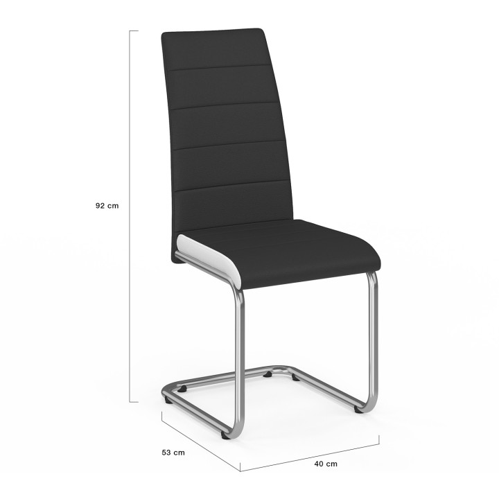 Set di 4 sedie nere con bordi bianchi - MIA | ID Market