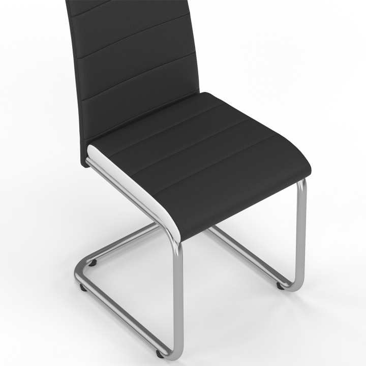 Set di 4 sedie nere con bordi bianchi - MIA | ID Market