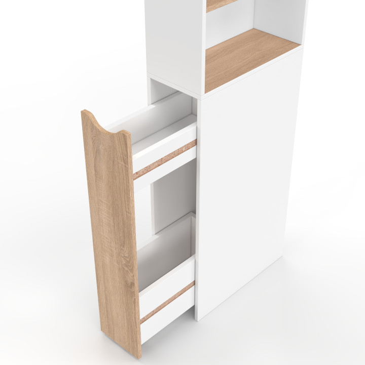 Mobile bagno a 2 livelli con cassetti e 3 ripiani - TOMI | IdMarket