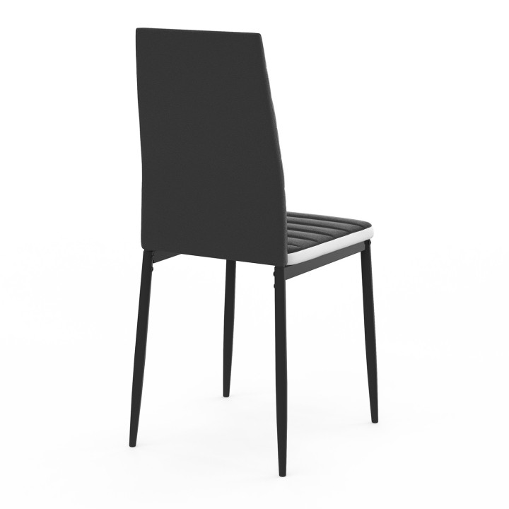 Sedie da pranzo bianche e nere - Set di 4 - ROMANE | ID Market