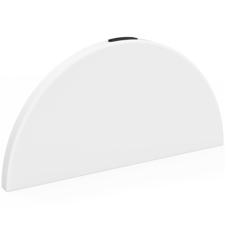 Tavolino pieghevole portatile, rotondo 122 cm, per il campeggio o l'intrattenimento, con copertura bianca | IdMarket