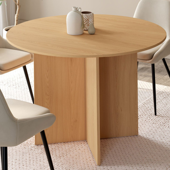 Tavolo da pranzo ovale allungabile 4-8 persone in stile faggio 110-150 cm - MARTHE | IdMarket