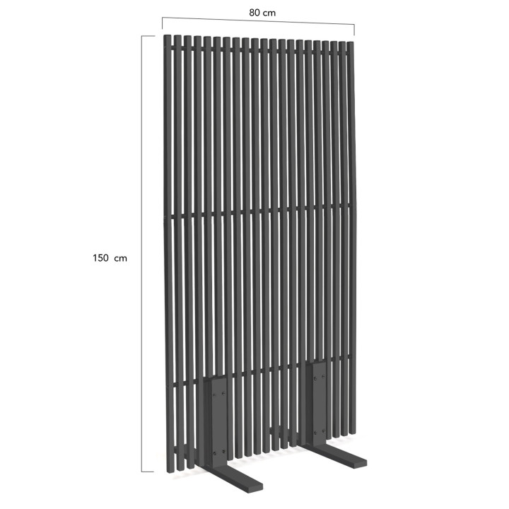 Set di 2 paraventi da esterno traforati, 80 x 150 cm, metallo grigio | IdMarket