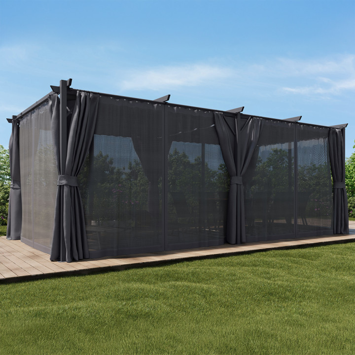A buon mercato 3x6m grigio antracite tetto pergola retrattile | ID Market