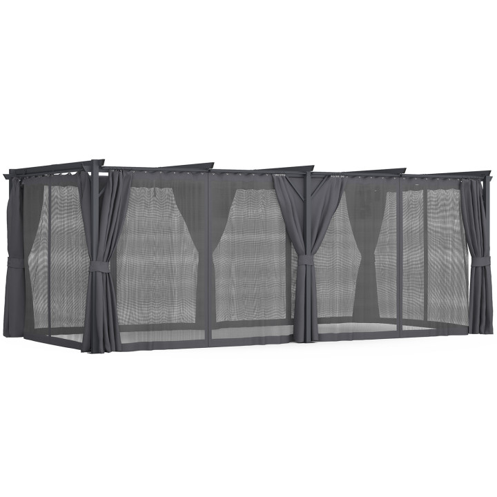 A buon mercato 3x6m grigio antracite tetto pergola retrattile | ID Market