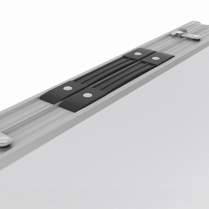 Tavolo da campeggio pieghevole regolabile in altezza con 6 sgabelli: grigio e bianco | ID Market