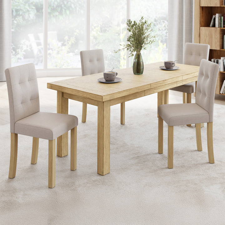 A buon mercato Scandinavo sedie imbottite beige - POLGA - Set di 4 | ID Market