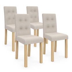 A buon mercato Scandinavo sedie imbottite beige - POLGA - Set di 4 | ID Market