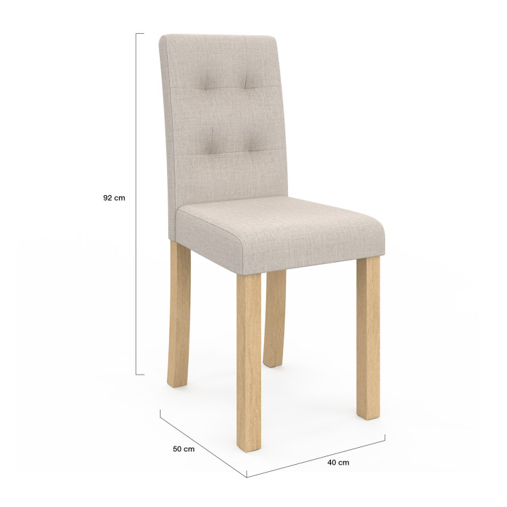 A buon mercato Scandinavo sedie imbottite beige - POLGA - Set di 4 | ID Market
