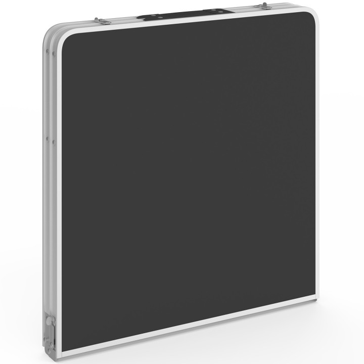 Tavolo da campeggio pieghevole regolabile in altezza da 120 cm e 4 sgabelli neri | IdMarket