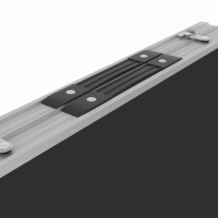 Tavolo da campeggio pieghevole regolabile in altezza da 120 cm e 4 sgabelli neri | IdMarket