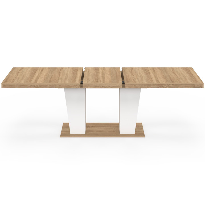 Tavolo da pranzo rettangolare allungabile 8-12 persone, legno e bianco 200-250 cm - ELIAD | IdMarket