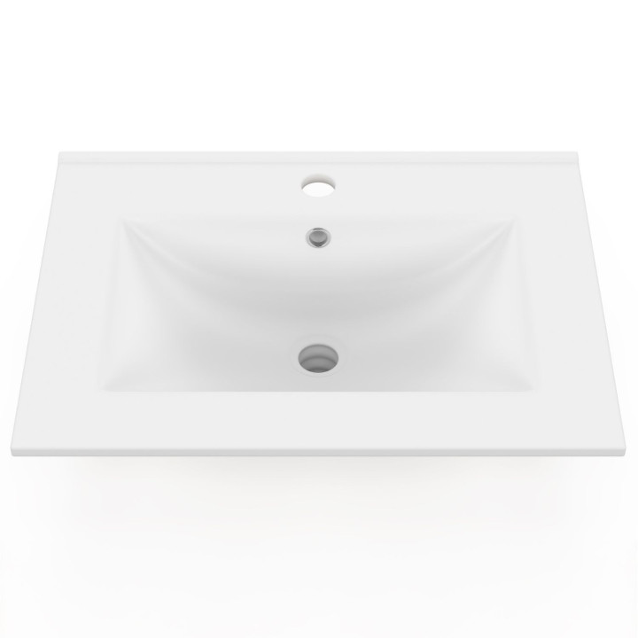 Lavabo rettangolare da incasso in ceramica bianca L. 61 x L. 46 x H. 17 cm