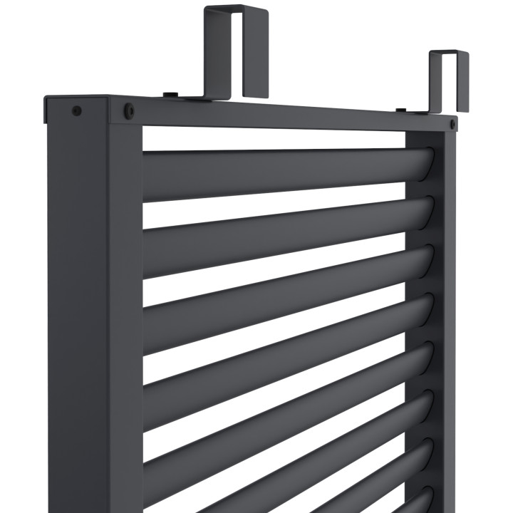 Pergola bioclimatica a lamelle orientabili in acciaio 3x4 M con lamelle orizzontali grigio antracite | IdMarket