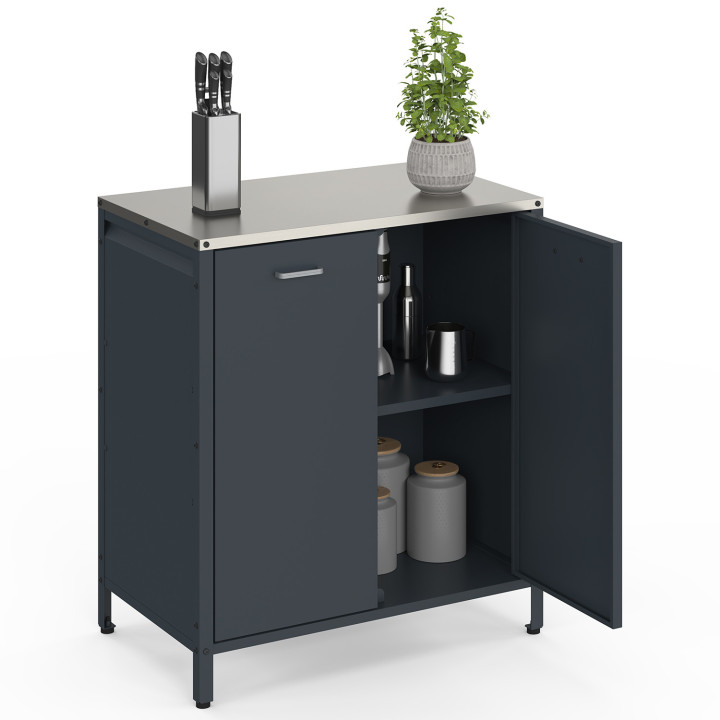 Cucina da esterno a 2 ante in acciaio grigio antracite - PAREO | IdMarket