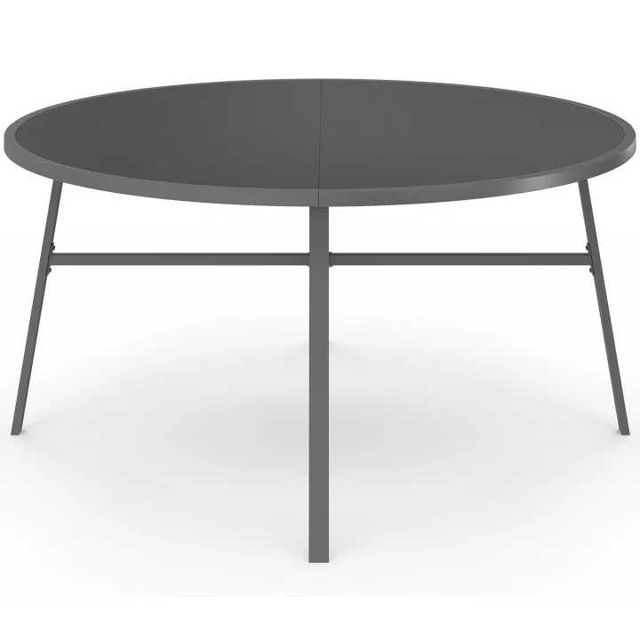 Set di mobili da giardino - tavolo rotondo da 150 cm e 8 sedie impilabili - grigio antracite