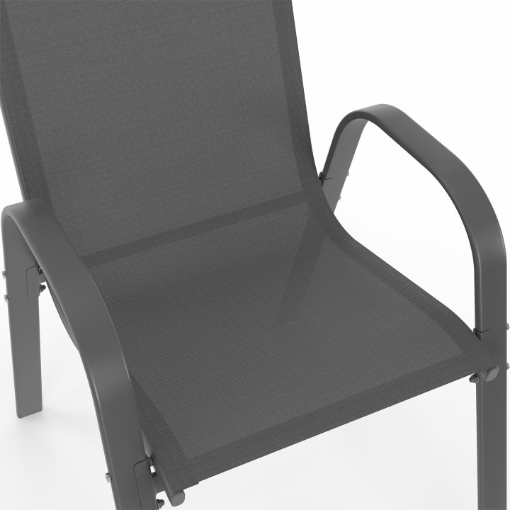Set di mobili da giardino - tavolo rotondo da 150 cm e 8 sedie impilabili - grigio antracite