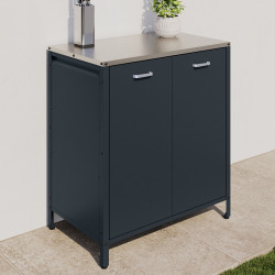 Cucina da esterno a 2 ante in acciaio grigio antracite - PAREO | IdMarket