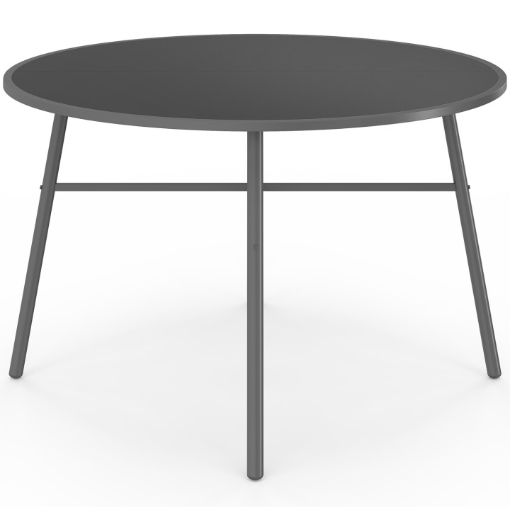 Set di mobili da giardino - Tavolo rotondo da 120 cm e 6 sedie impilabili grigio antracite