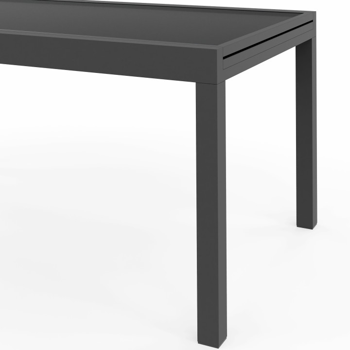 MADRID 135-270 CM Tavolo da giardino per 8-12 persone, rettangolo allungabile, grigio antracite