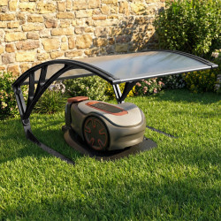Tetto robot tagliaerba con protezione UV in policarbonato grigio | IdMarket