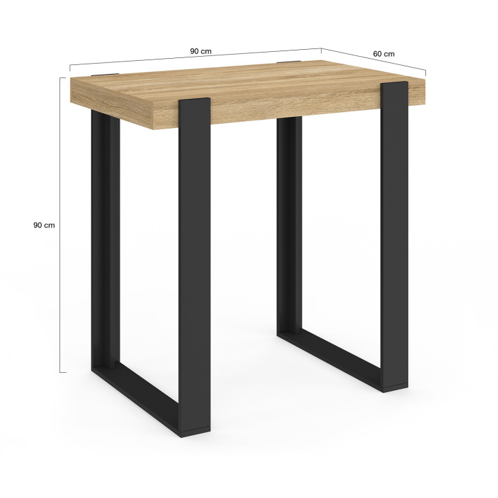 Supporto da cucina nero e legno 90 cm - PHOENIX | ID Market